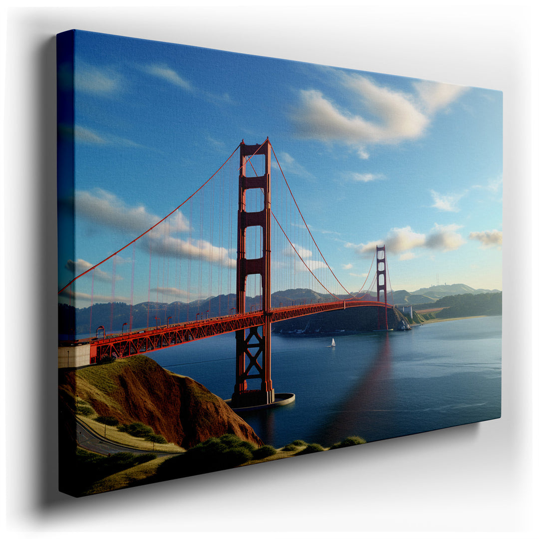 canvas print on wrapped canvas for wall decor – This exquisite wall art of the Golden Gate Bridge is a masterful representation of one of the most iconic structures in...