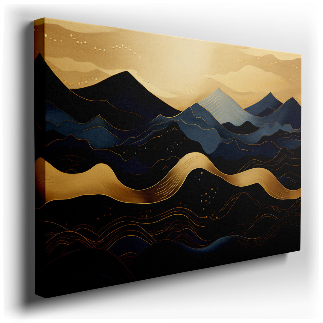 canvas print on wrapped canvas for wall decor – This captivating wall art, an exquisite portrayal of abstract mountains, is a masterpiece that transforms any space into...