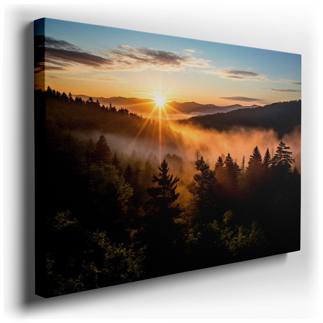 canvas print on wrapped canvas for wall decor – Imagine a wall art that encapsulates the serene beauty of nature at its most tranquil and awe-inspiring moment: the dawn...