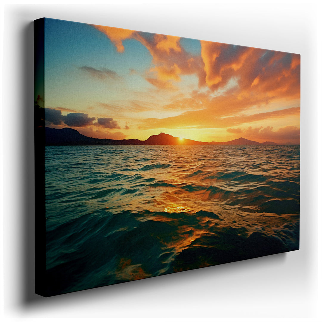 canvas print on wrapped canvas for wall decor – Imagine a wall art that captures the essence of serenity and the majestic beauty of nature, where a breathtaking golden...