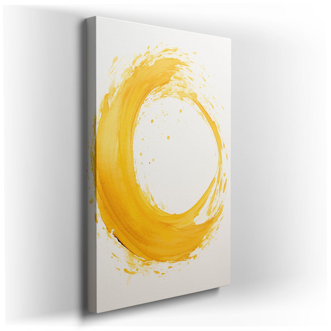 Golden Swirl of Energy and Creativity: A Vibrant Beacon of Positivity - Large Canvas Wall Art for Office and Bedroom