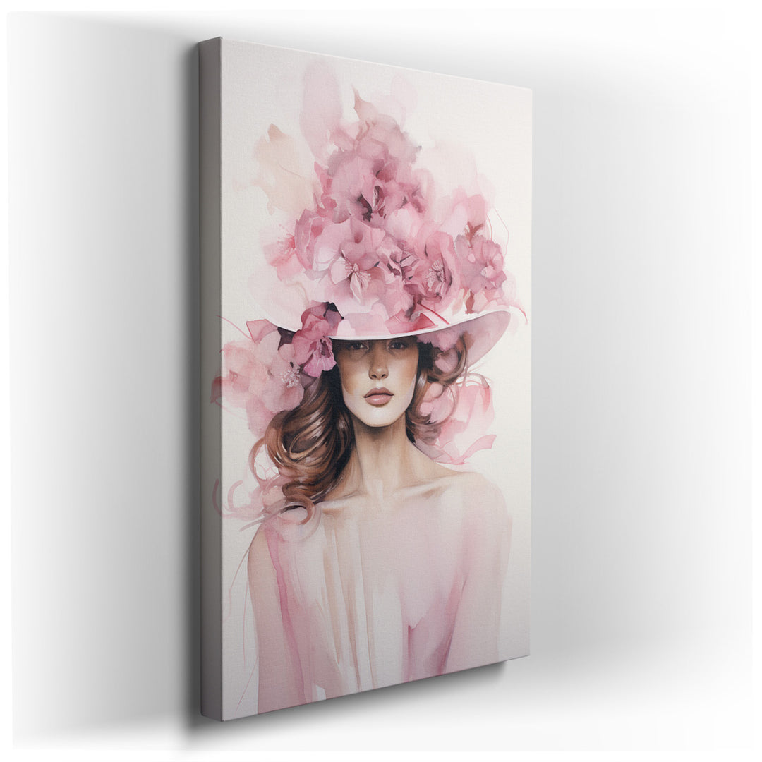 canvas print on wrapped canvas for wall decor – This enchanting wall art captures the essence of grace and natural beauty through the depiction of a woman adorned with...