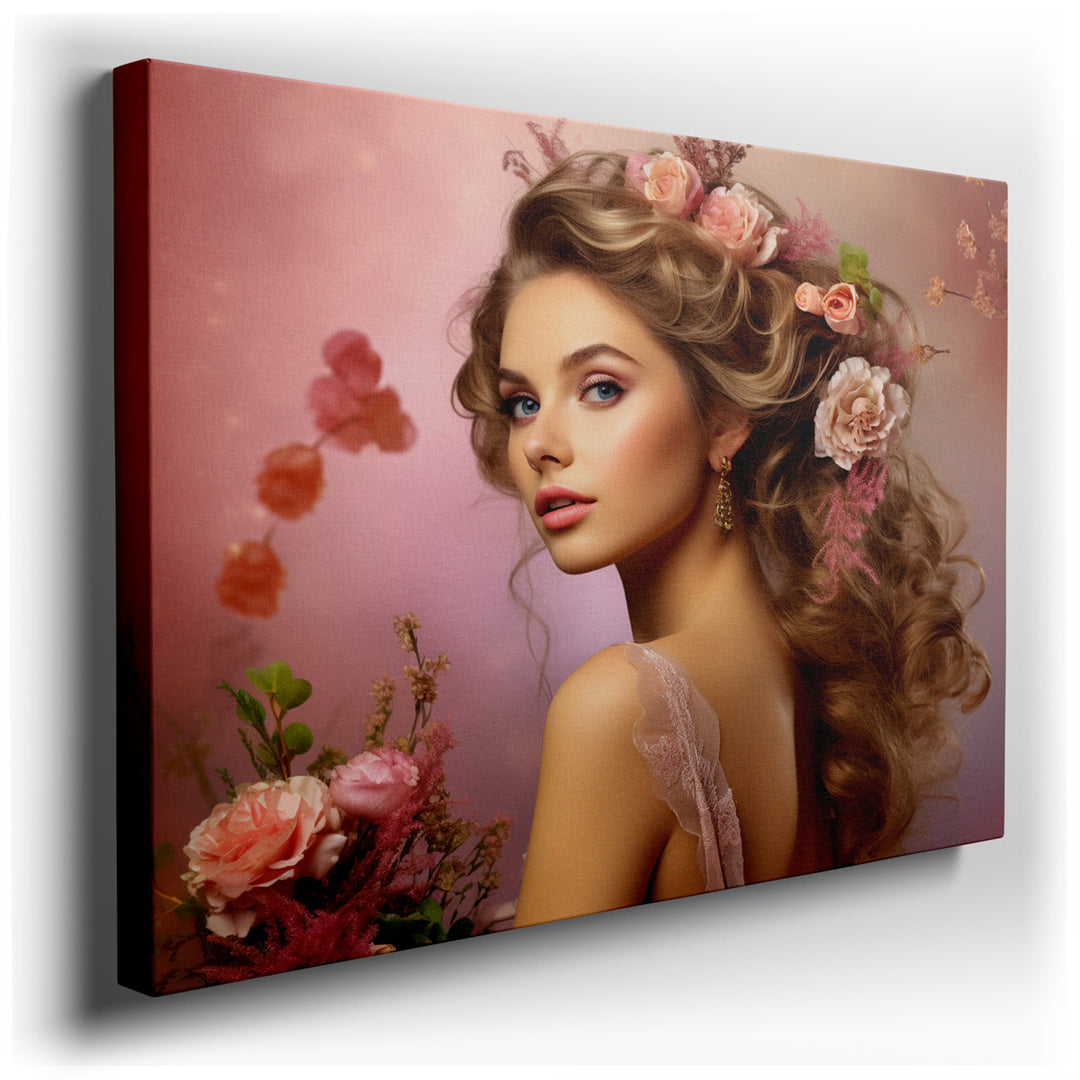 canvas print on wrapped canvas for wall decor – This exquisite wall art captures the essence of serene beauty and timeless femininity, making it a masterpiece that can...