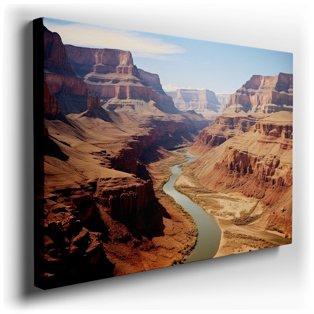 canvas print on wrapped canvas for wall decor – The wall art captures the awe-inspiring beauty of the Grand Canyon, a masterpiece of nature's artistry that has been rev...
