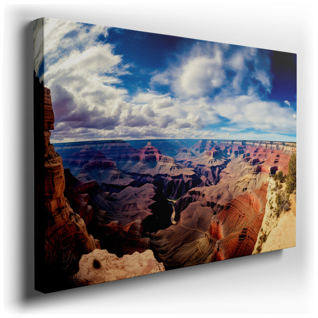 canvas print on wrapped canvas for wall decor – This panoramic wall art of the Grand Canyon is a masterful representation of one of nature's most awe-inspiring landscap...