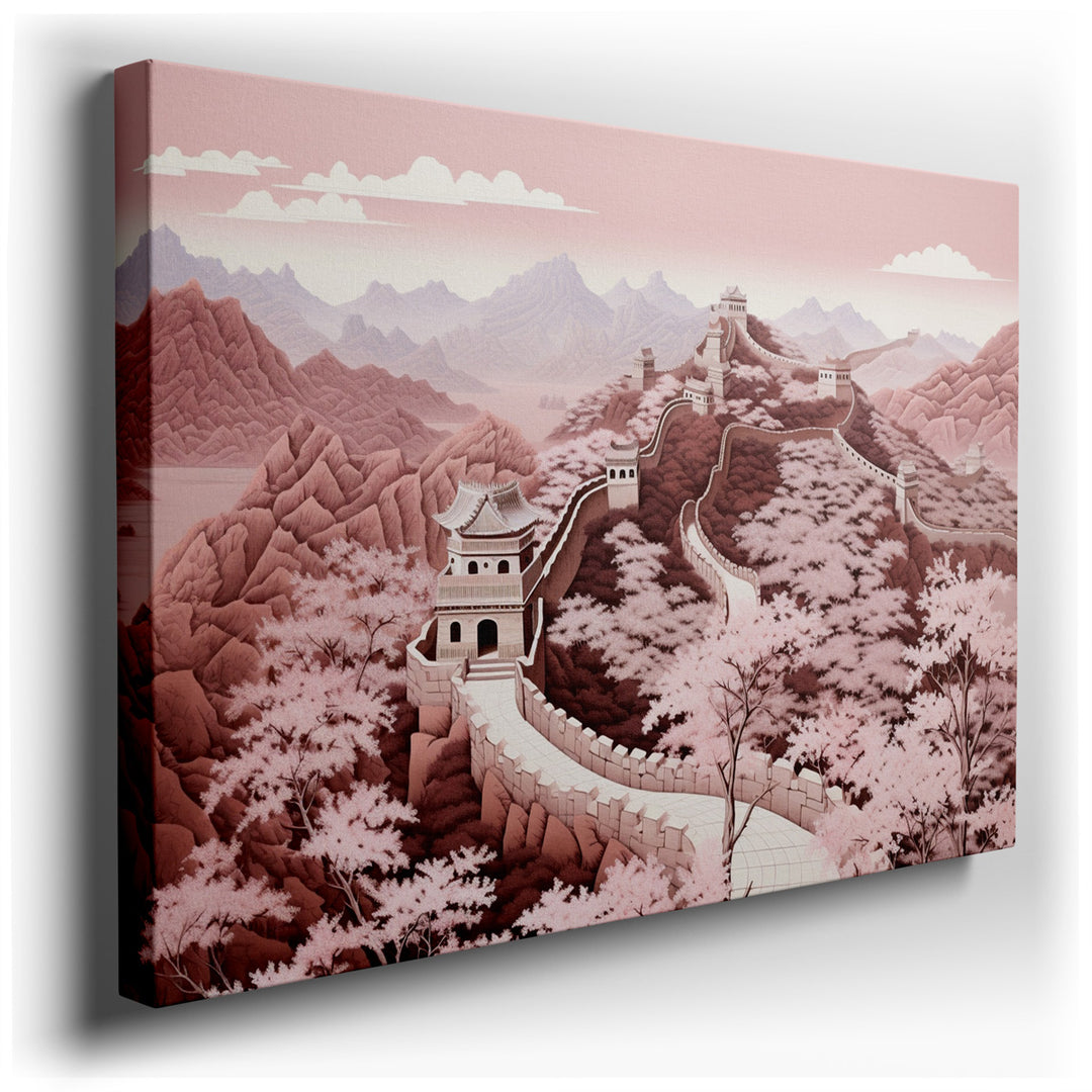 canvas print on wrapped canvas for wall decor – The wall art is a breathtaking artistic interpretation of the Great Wall of China, masterfully capturing the essence of...