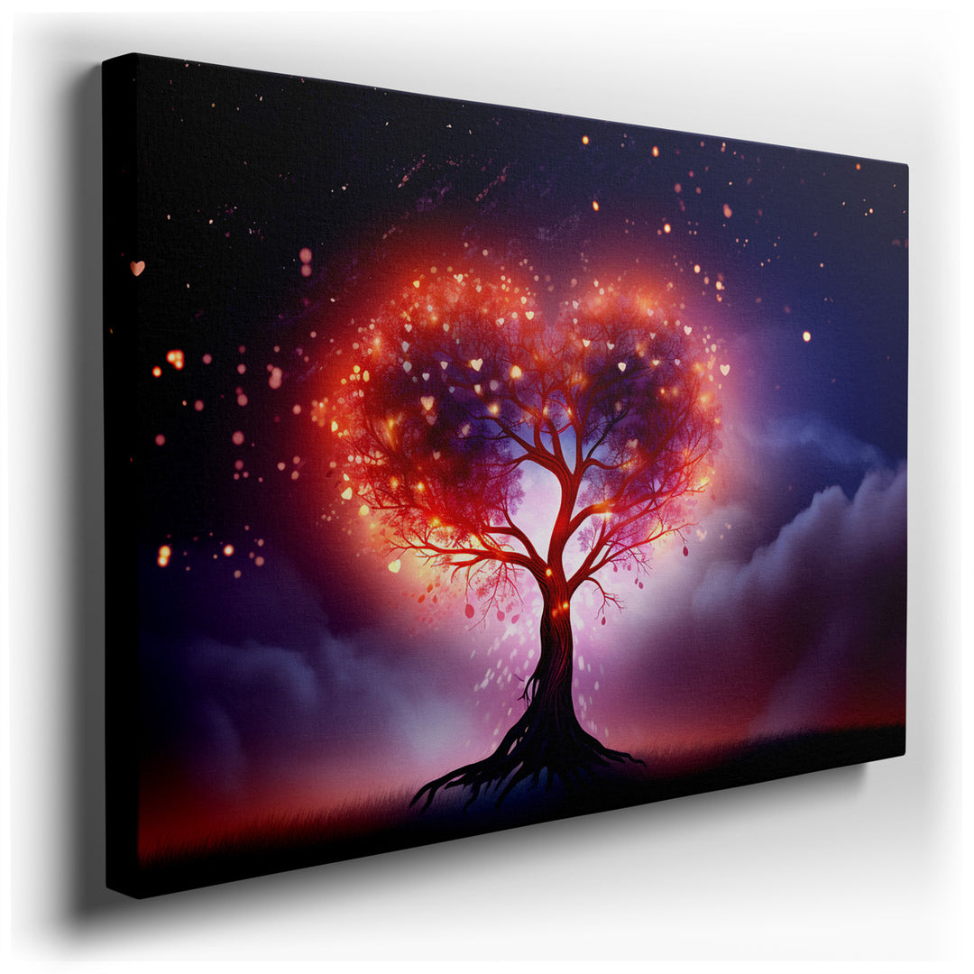 canvas print on wrapped canvas for wall decor – This enchanting wall art captures the essence of romance and connection through its vivid and imaginative depiction of a...
