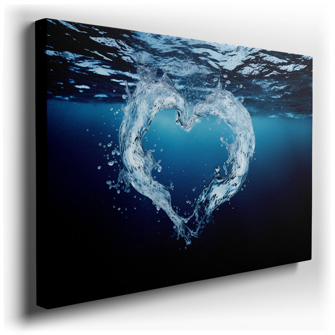 canvas print on wrapped canvas for wall decor – Imagine a wall art that encapsulates the essence of love and joy through the simple, yet profound act of a water splash....