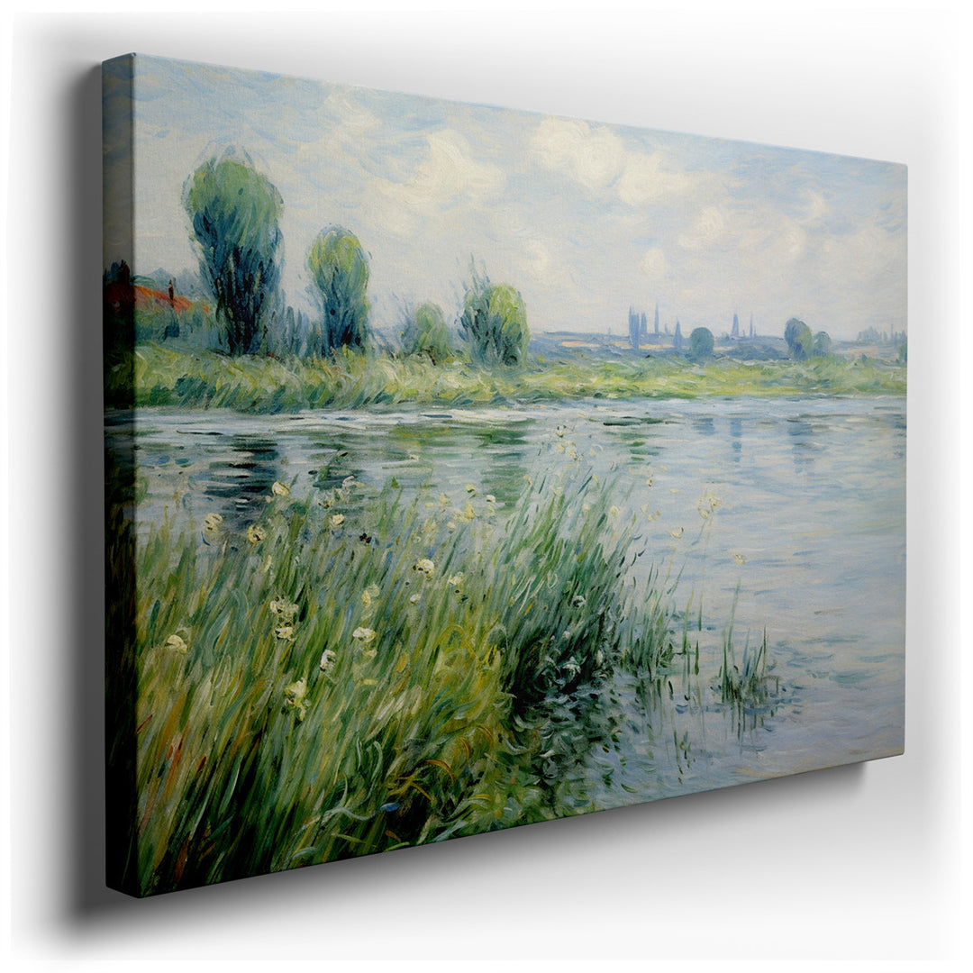 canvas print on wrapped canvas for wall decor – This wall art, an idyllic pastoral scene, is a masterful depiction of tranquility and the timeless beauty of the country...