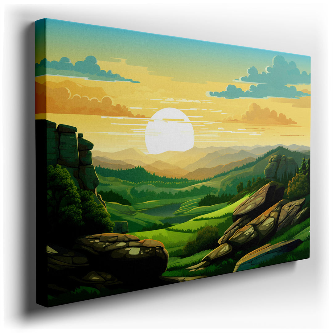 canvas print on wrapped canvas for wall decor – This wall art captures an uplifting sunrise scene that is both invigorating and serene, making it a perfect addition to...