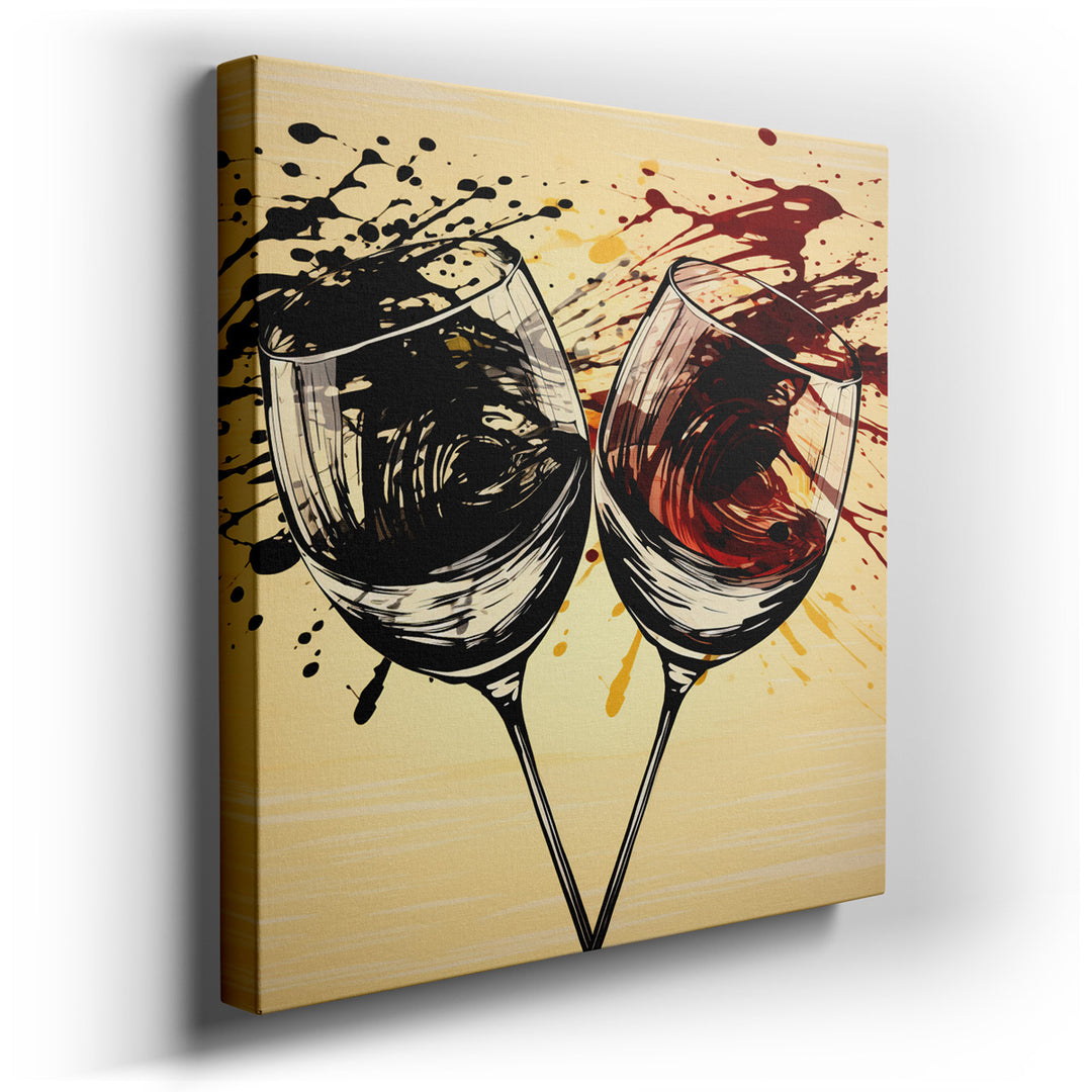 canvas print on wrapped canvas for wall decor – This wall art, a striking and evocative piece, captures the essence of celebration and the rich complexity of human conn...