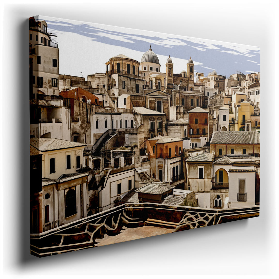 canvas print on wrapped canvas for wall decor – This wall art captures the essence of a picturesque urban landscape in Italy, where the seamless blend of historical and...