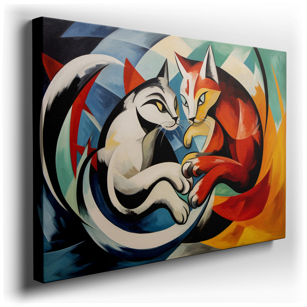 canvas print on wrapped canvas for wall decor – This enchanting wall art captures the delightful essence of playfulness and companionship through its vivid portrayal of...