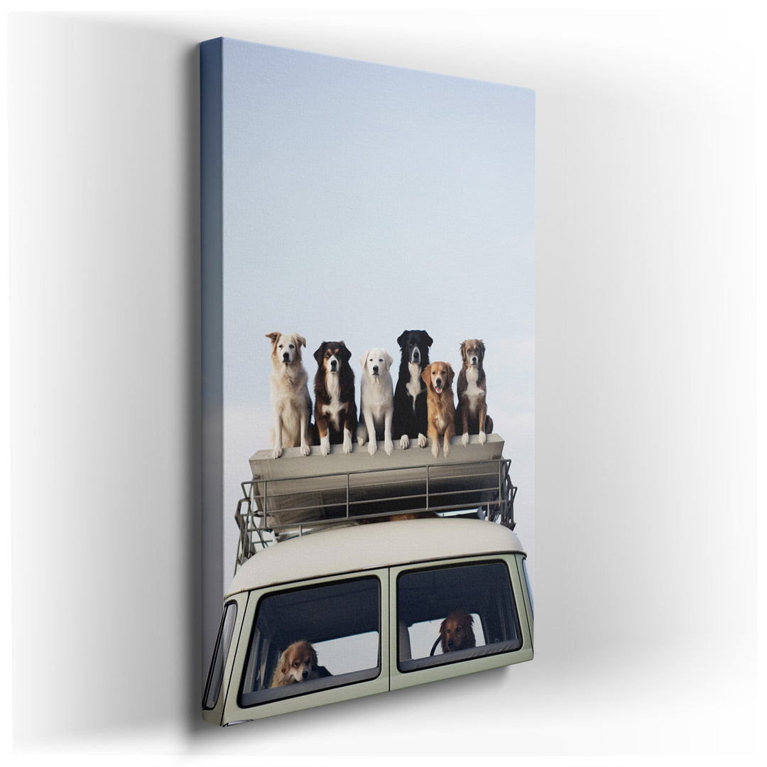 canvas print on wrapped canvas for wall decor – Imagine a wall art that encapsulates the essence of joy, adventure, and unbridled companionship. This artwork, vibrant a...