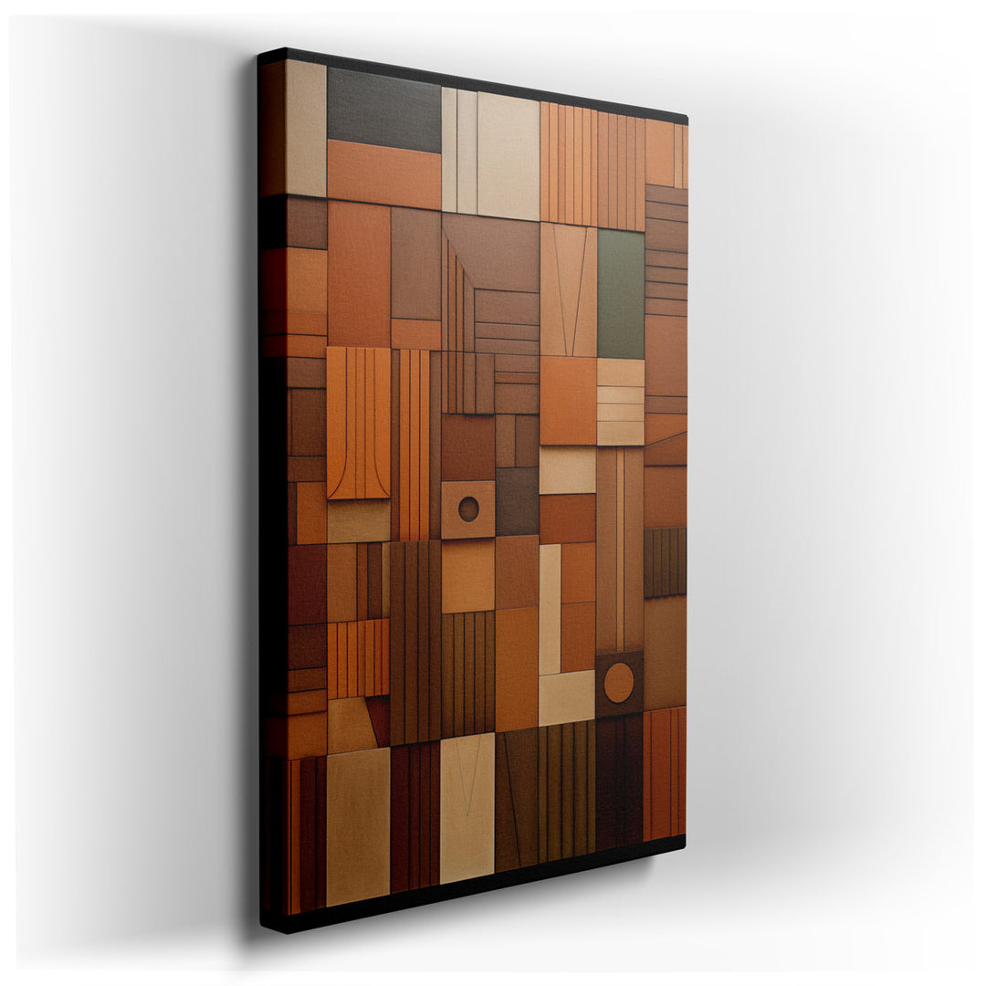 canvas print on wrapped canvas for wall decor – The wall art in question is a masterful exploration of the textures and patterns inherent in leather, rendered in a pale...
