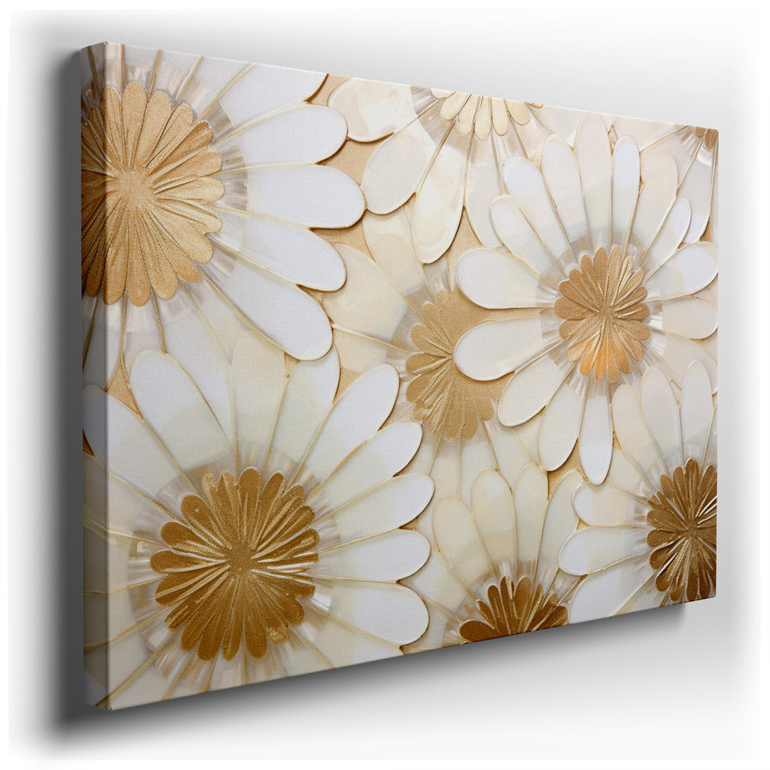 canvas print on wrapped canvas for wall decor – This wall art, a masterful celebration of nature and craftsmanship, is an exquisite representation of ornate floral desi...