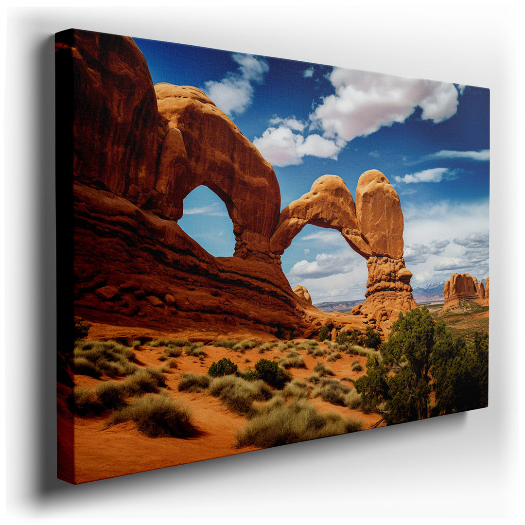 canvas print on wrapped canvas for wall decor – This wall art captures the awe-inspiring beauty of Arches National Park, a place where nature has sculpted some of the m...