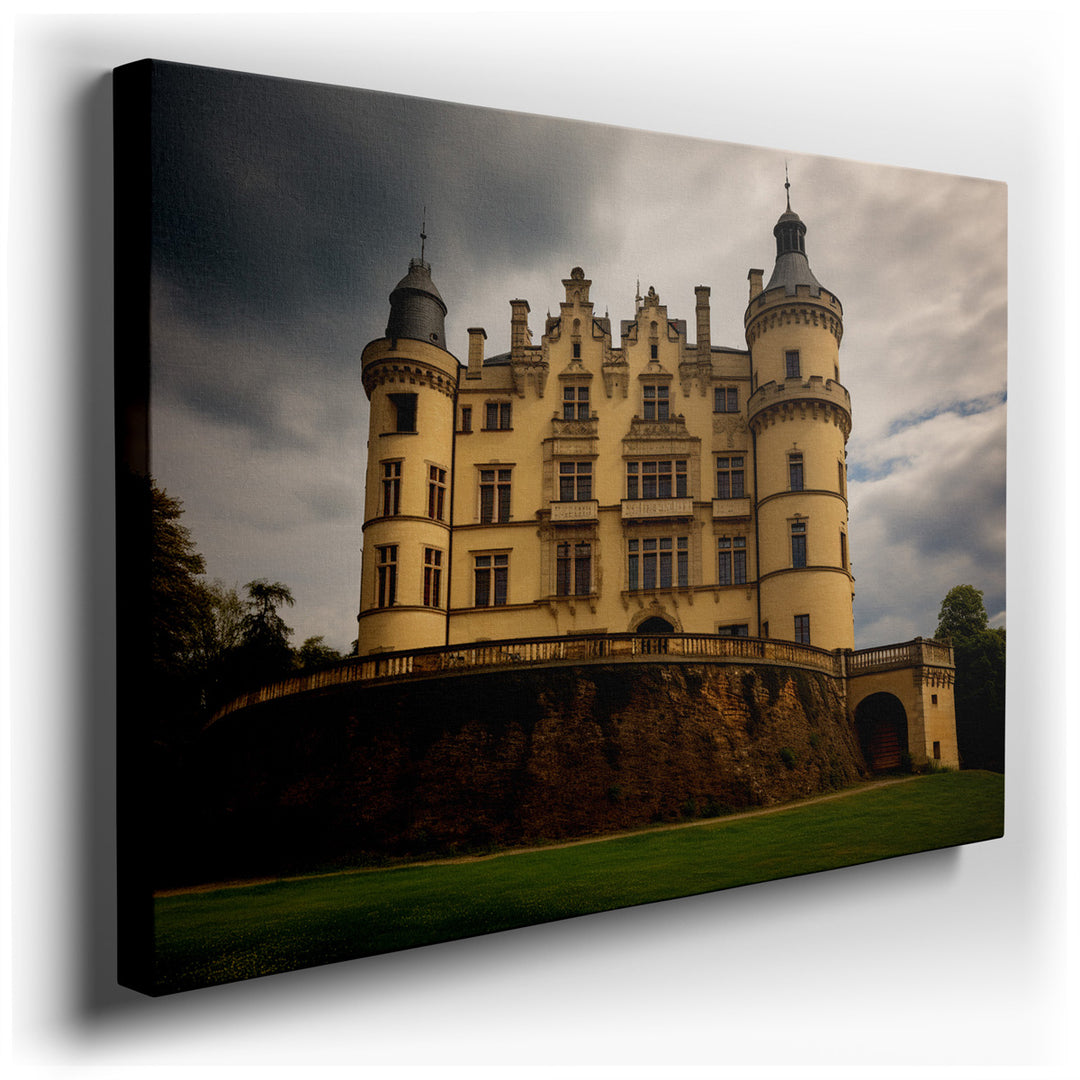 canvas print on wrapped canvas for wall decor – This captivating wall art presents a scene of majestic tranquility and historical grandeur, ideal for enhancing the ambi...