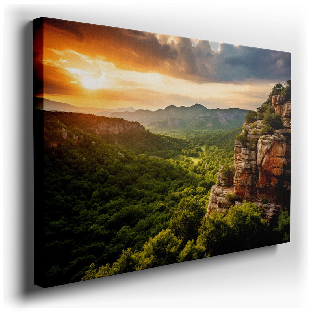 canvas print on wrapped canvas for wall decor – This wall art, a masterful depiction of nature's grandeur, captures the essence of a serene and untouched landscape that...