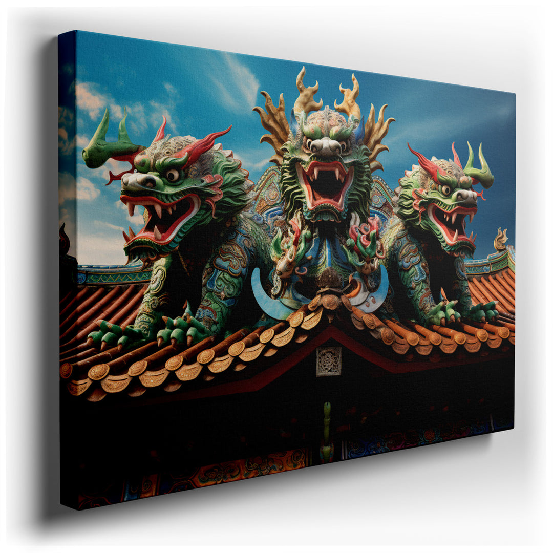 canvas print on wrapped canvas for wall decor – The wall art in question captures a breathtaking scene that is both vibrant and steeped in cultural heritage. It depicts...