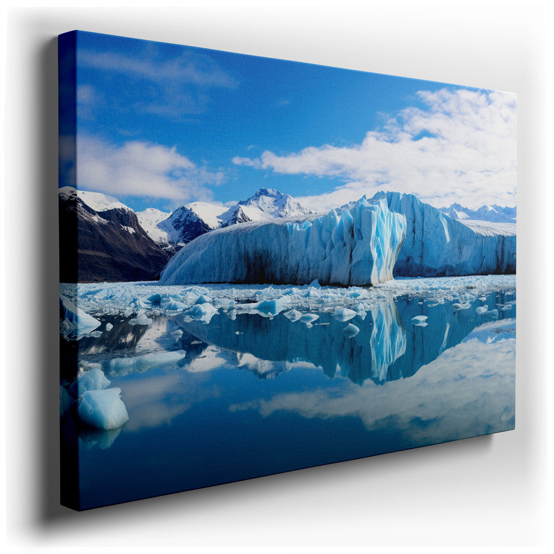 canvas print on wrapped canvas for wall decor – This wall art, a stunning portrayal of a majestic iceberg set amidst the tranquil glacial waters, is a masterpiece that...