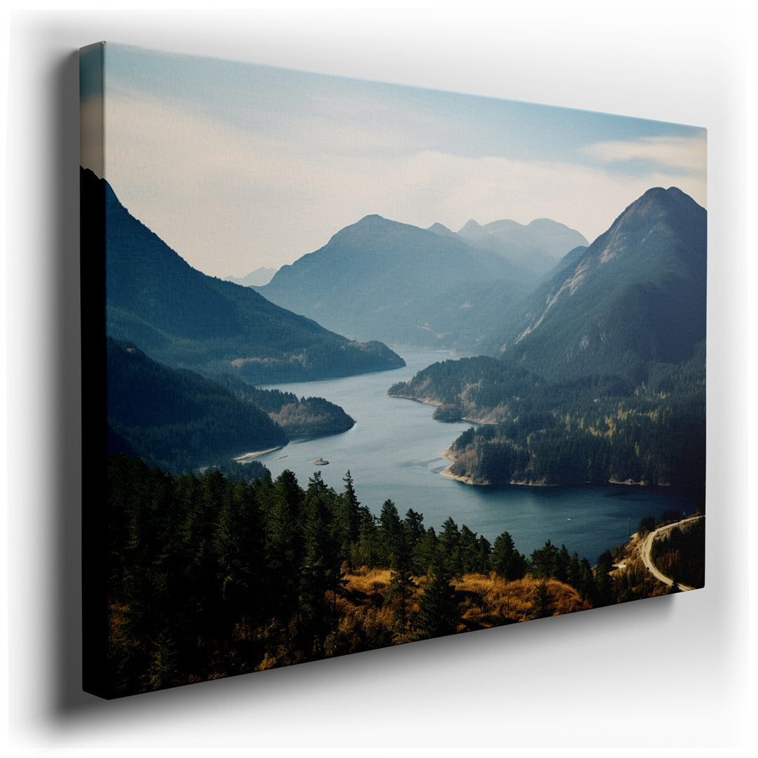 canvas print on wrapped canvas for wall decor – This wall art captures a stunning landscape where nature's grandeur unfolds in an awe-inspiring panorama. Dominating the...