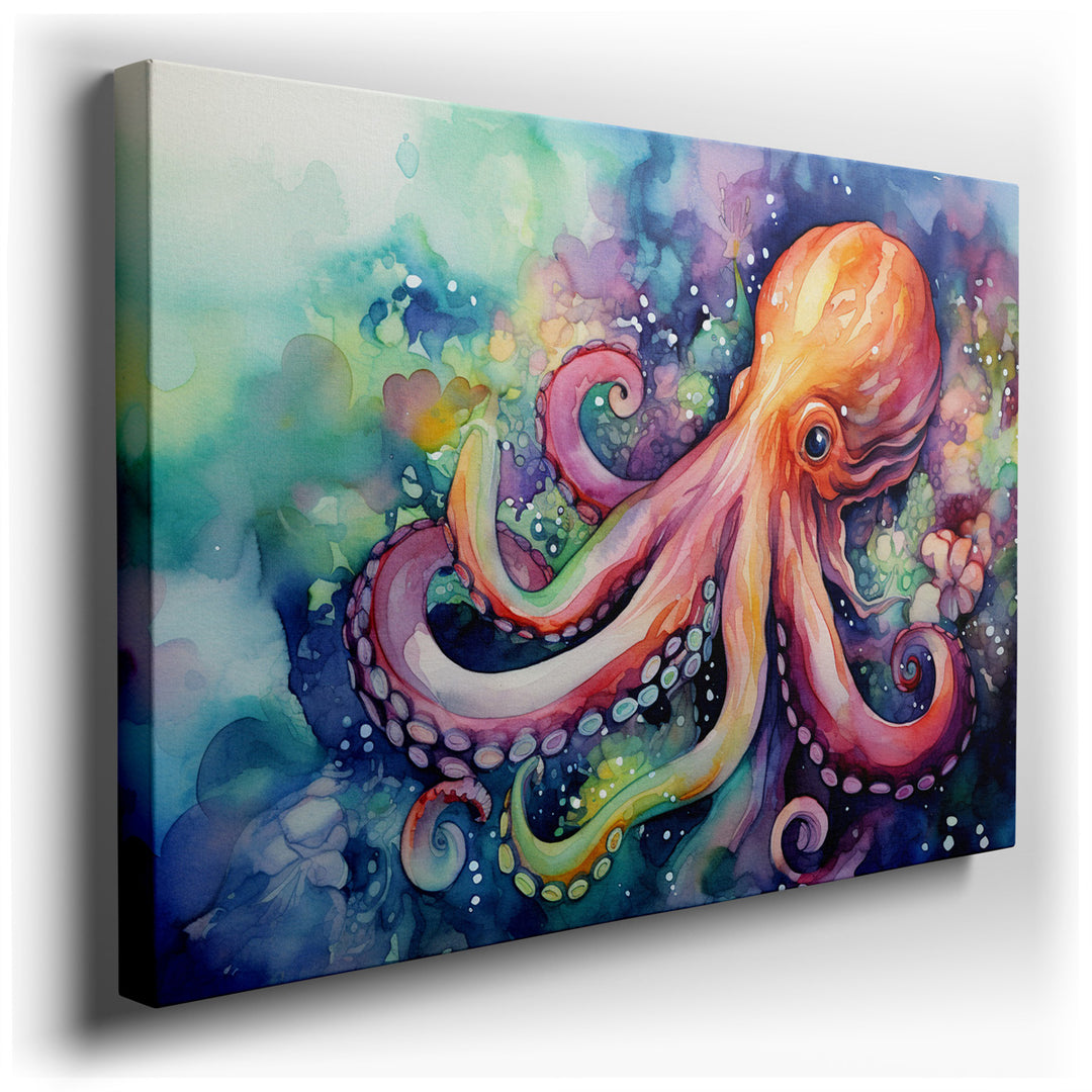 canvas print on wrapped canvas for wall decor – This exquisite wall art presents a mesmerizing underwater tableau that vividly brings the depths of the ocean to life. A...