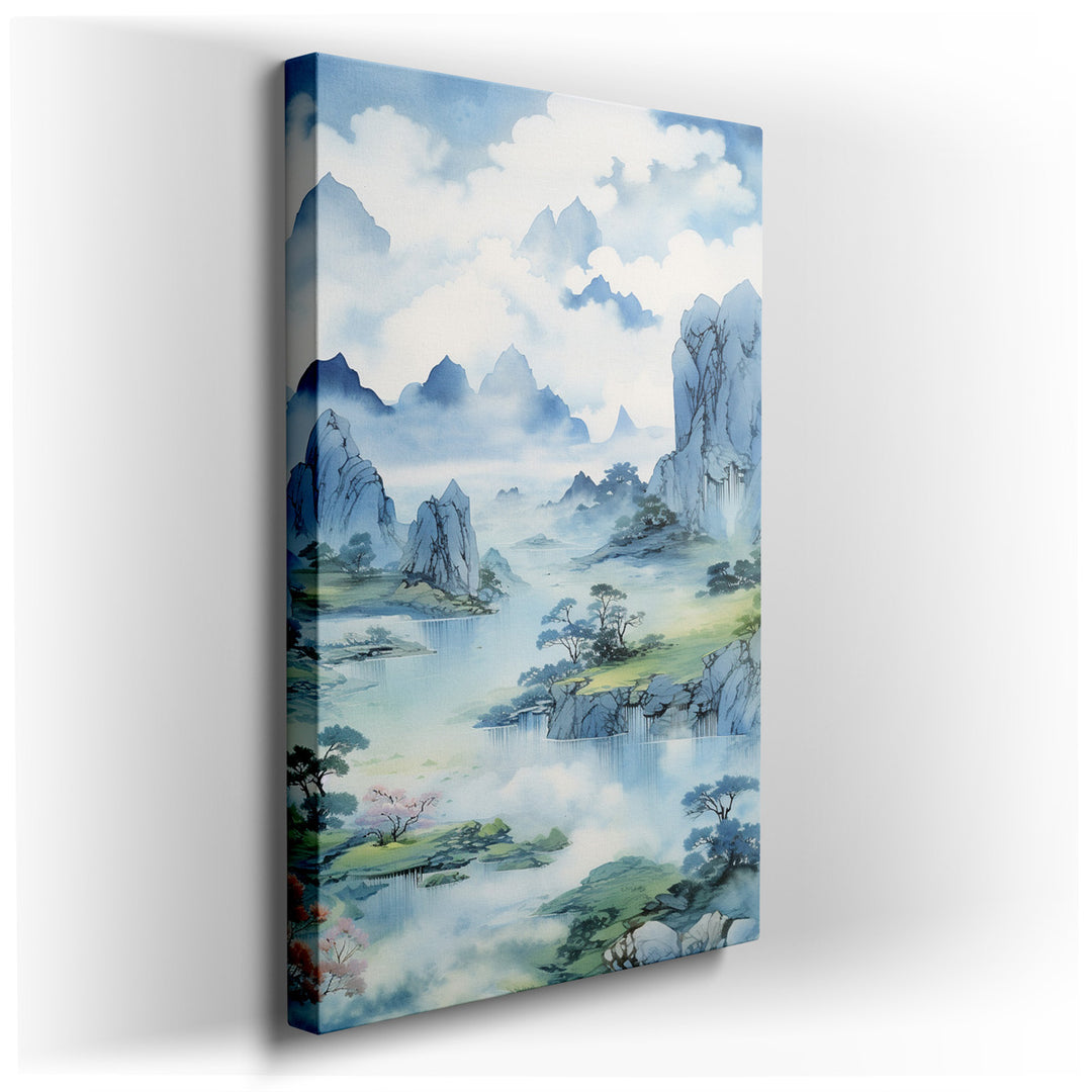 canvas print on wrapped canvas for wall decor – This enchanting wall art captures the essence of a tranquil, untouched natural landscape, making it a perfect addition t...