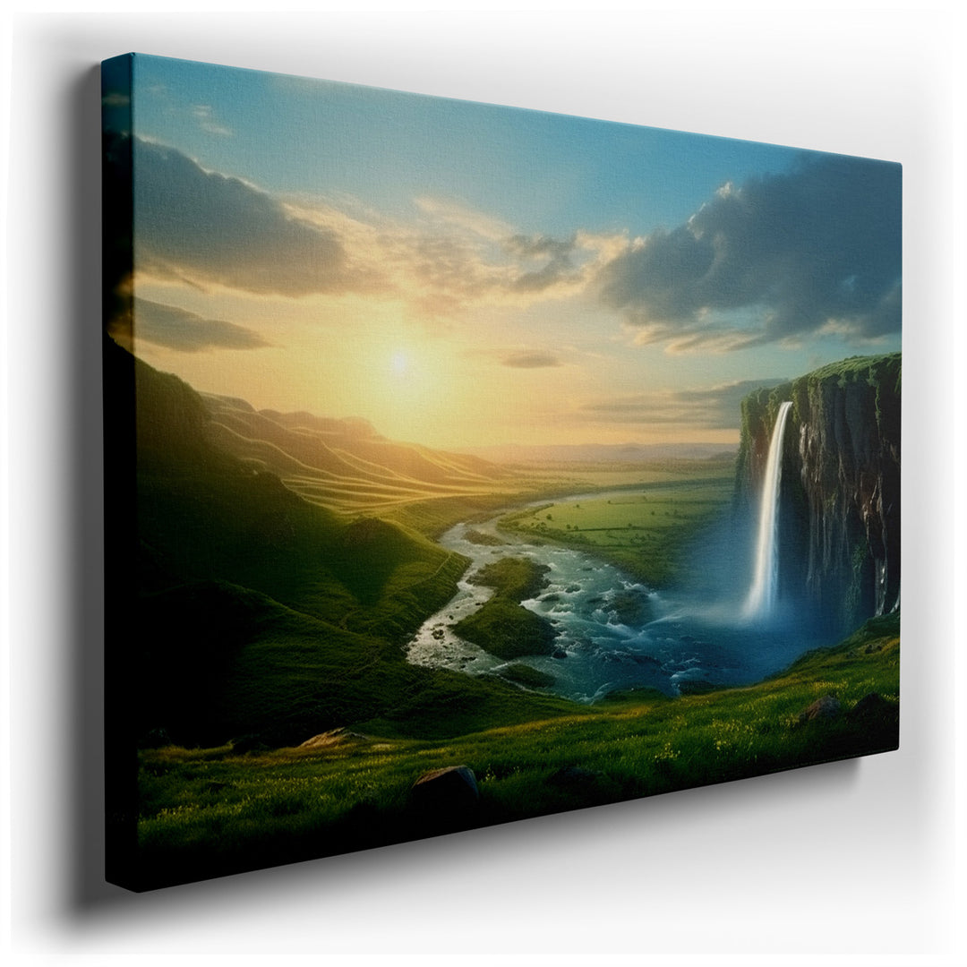 canvas print on wrapped canvas for wall decor – This exquisite wall art captures a breathtaking natural landscape that is both serene and invigorating. It depicts a maj...