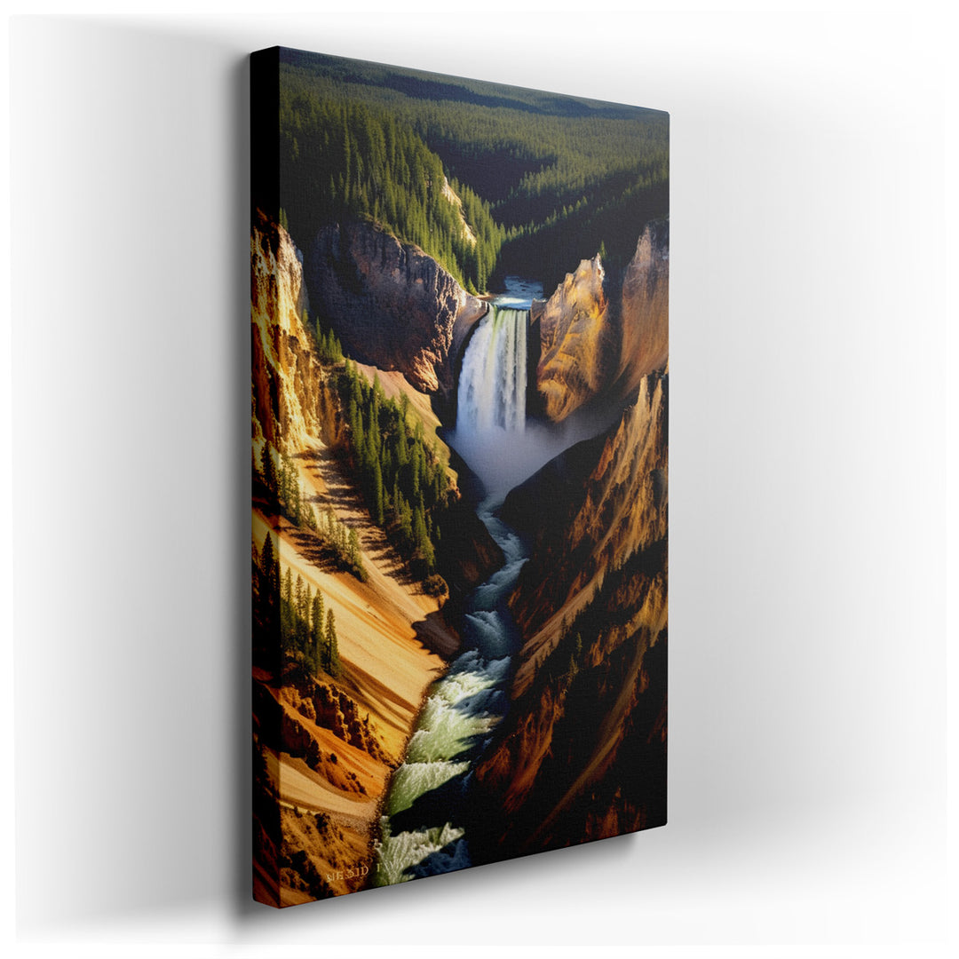 canvas print on wrapped canvas for wall decor – This wall art captures a breathtaking scene of nature's unbridled power and majestic beauty, featuring a formidable wate...