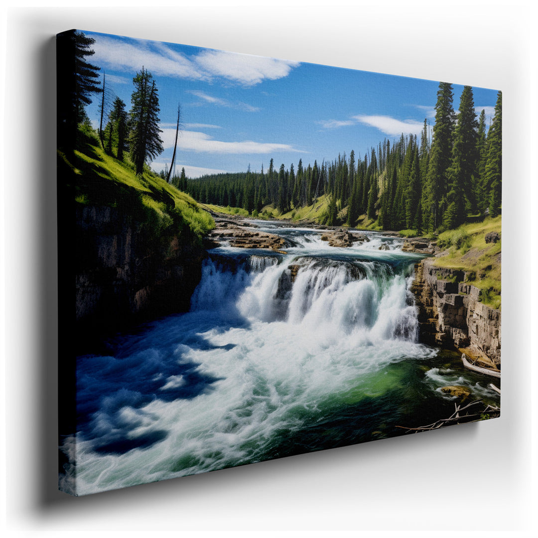canvas print on wrapped canvas for wall decor – Imagine a wall art that encapsulates the raw, majestic beauty of nature—a breathtaking waterfall cascading forcefully in...
