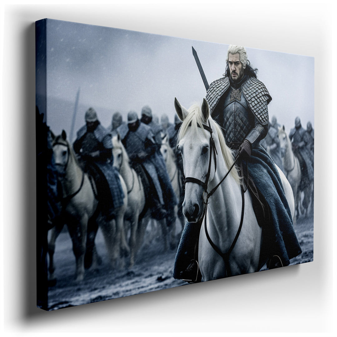canvas print on wrapped canvas for wall decor – This wall art, a masterful depiction of heroism and valor, captures the essence of a medieval legend brought to life. At...