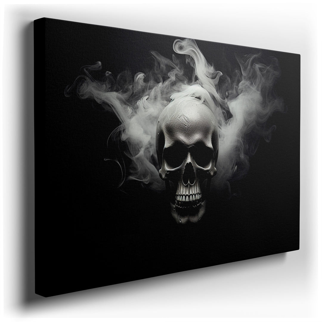 canvas print on wrapped canvas for wall decor – The wall art you describe is a captivating and thought-provoking piece that masterfully explores the themes of mortality...