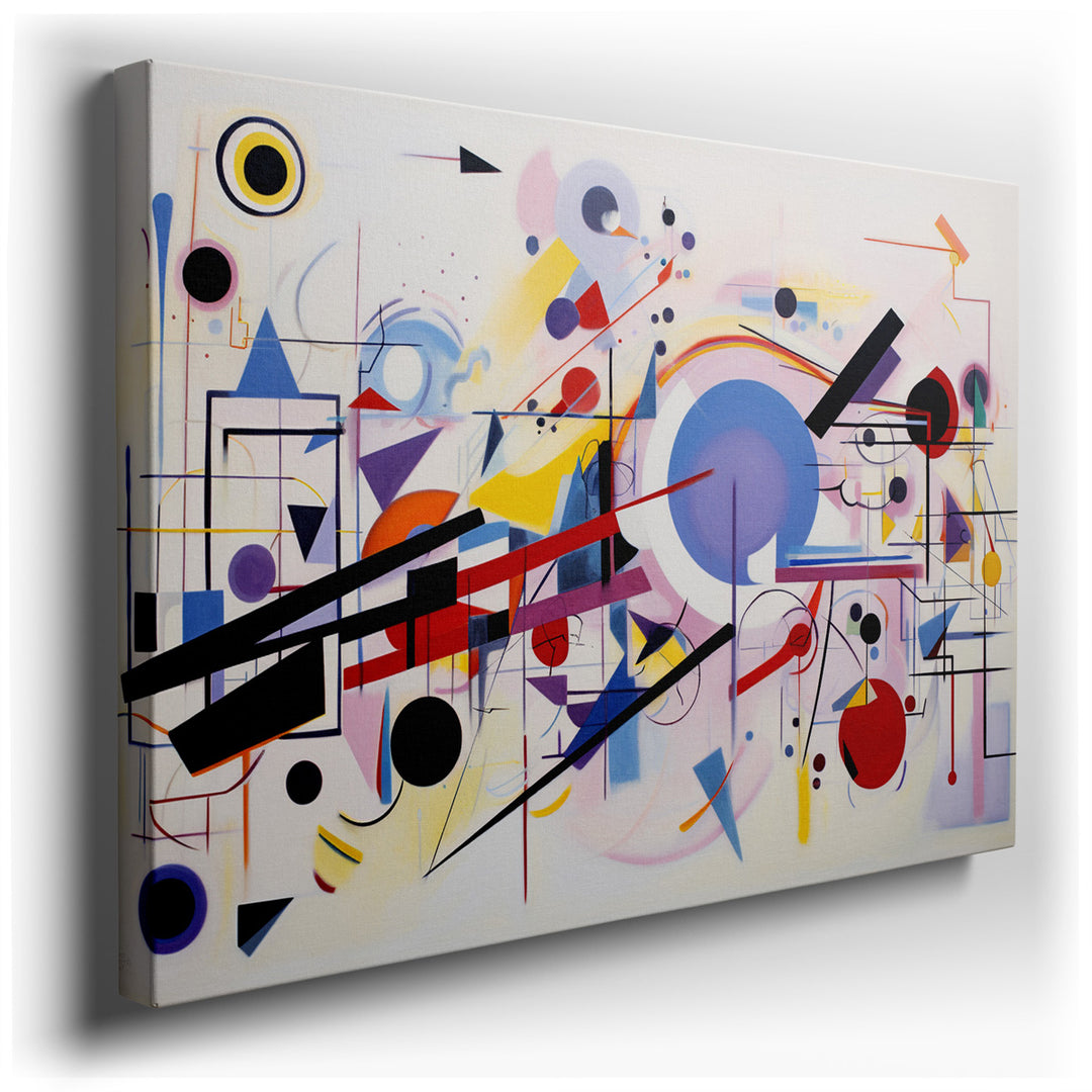 canvas print on wrapped canvas for wall decor – This vibrant abstract wall art is a captivating masterpiece that embodies a dynamic interplay of bold shapes, colors, an...