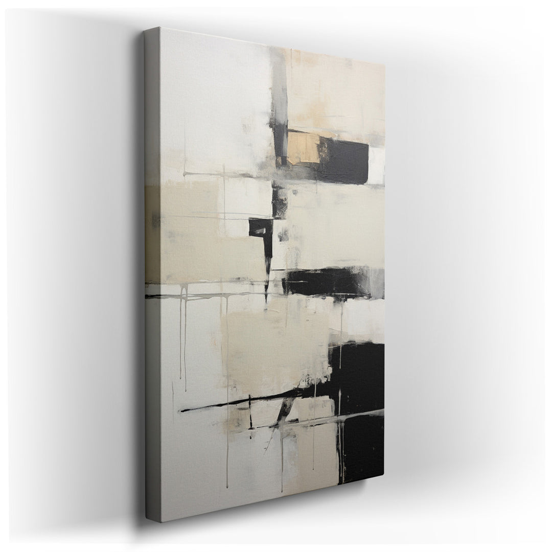 canvas print on wrapped canvas for wall decor – This wall art is a captivating example of modern artistry, characterized by its monochrome palette and the use of bold g...