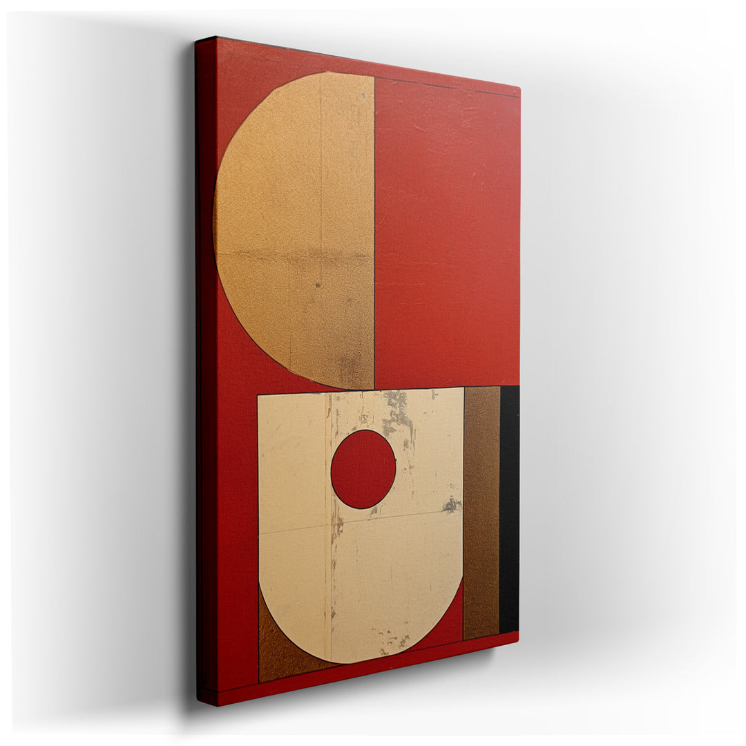 canvas print on wrapped canvas for wall decor – This captivating abstract wall art is a masterful display of geometric precision and chromatic boldness, making it an id...