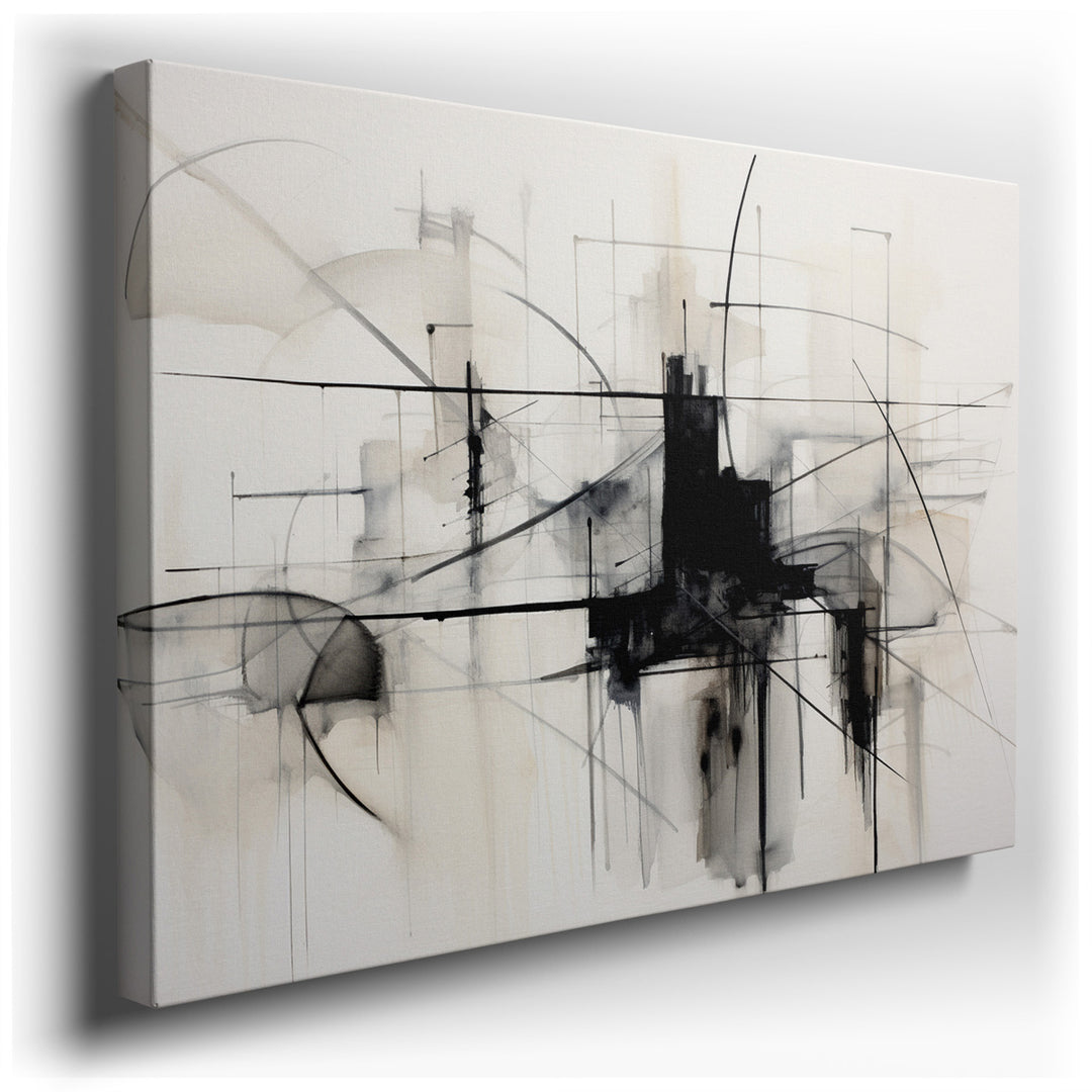 canvas print on wrapped canvas for wall decor – This wall art is a captivating example of monochromatic abstraction, where the artist masterfully employs a palette limi...