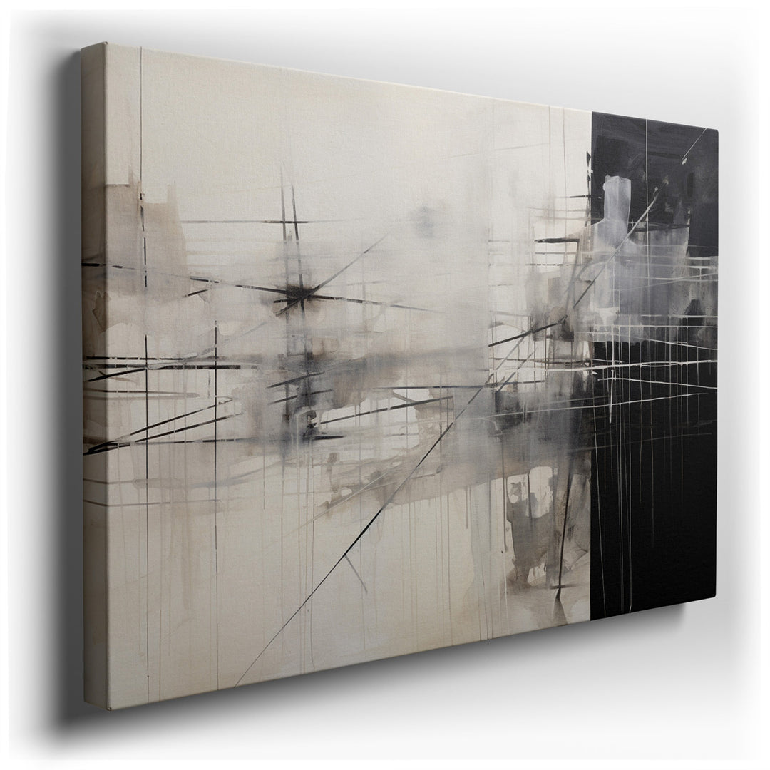 canvas print on wrapped canvas for wall decor – This wall art, a captivating monochromatic landscape, masterfully intertwines the ethereal beauty of soft fog with the s...