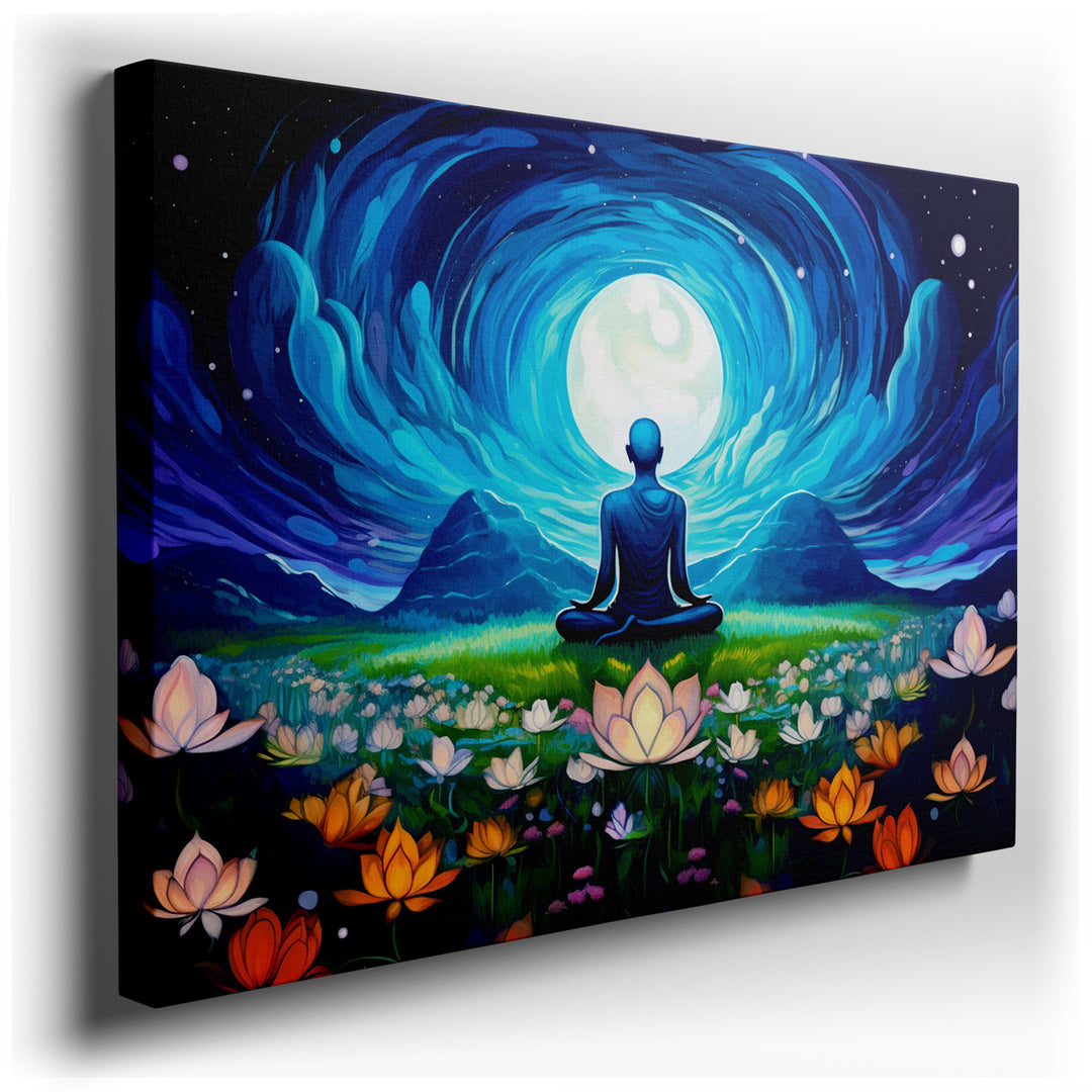 canvas print on wrapped canvas for wall decor – This wall art, a mesmerizing composition of color and theme, presents a tranquil scene that invites viewers into a seren...