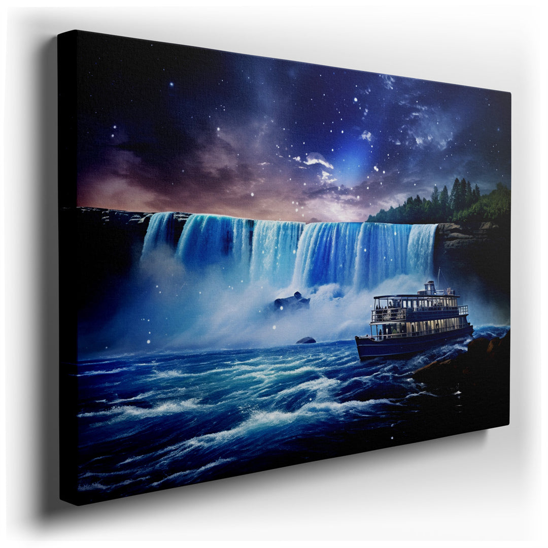 canvas print on wrapped canvas for wall decor – This wall art captures a breathtaking scene that masterfully blends the grandeur of the natural world with the mystical...