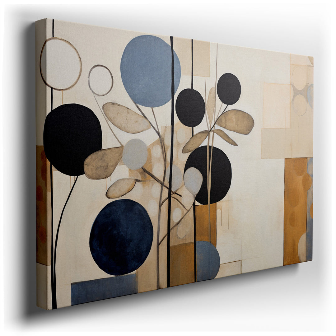 canvas print on wrapped canvas for wall decor – This wall art, an exquisite example of abstract art, masterfully combines geometric shapes with a palette of muted color...