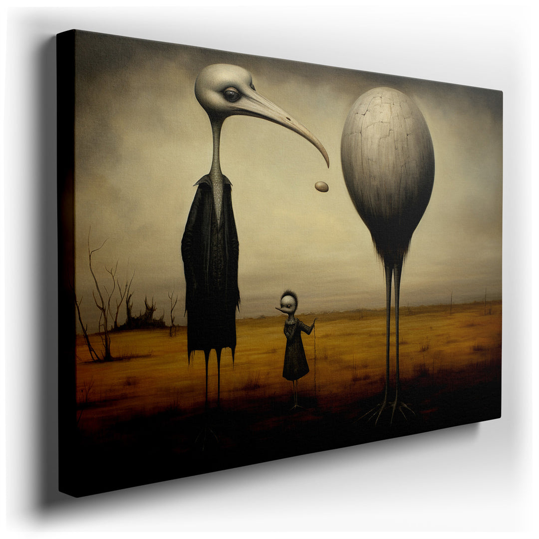 canvas print on wrapped canvas for wall decor – This wall art, a captivating piece of surreal art, invites viewers into a world where the boundaries of reality are blur...