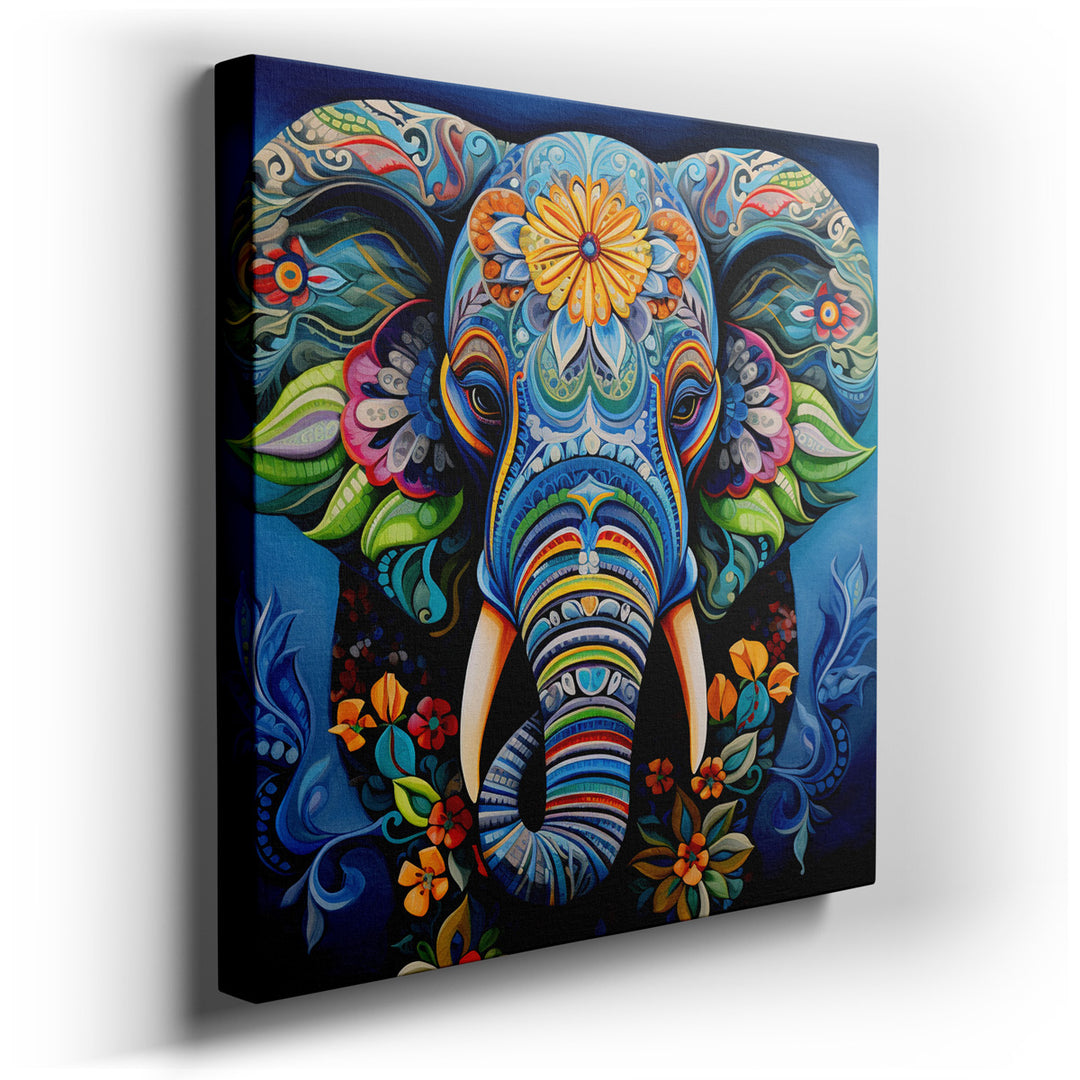 canvas print on wrapped canvas for wall decor – This enchanting wall art captures the essence of creativity and the splendor of nature through the depiction of a blue e...