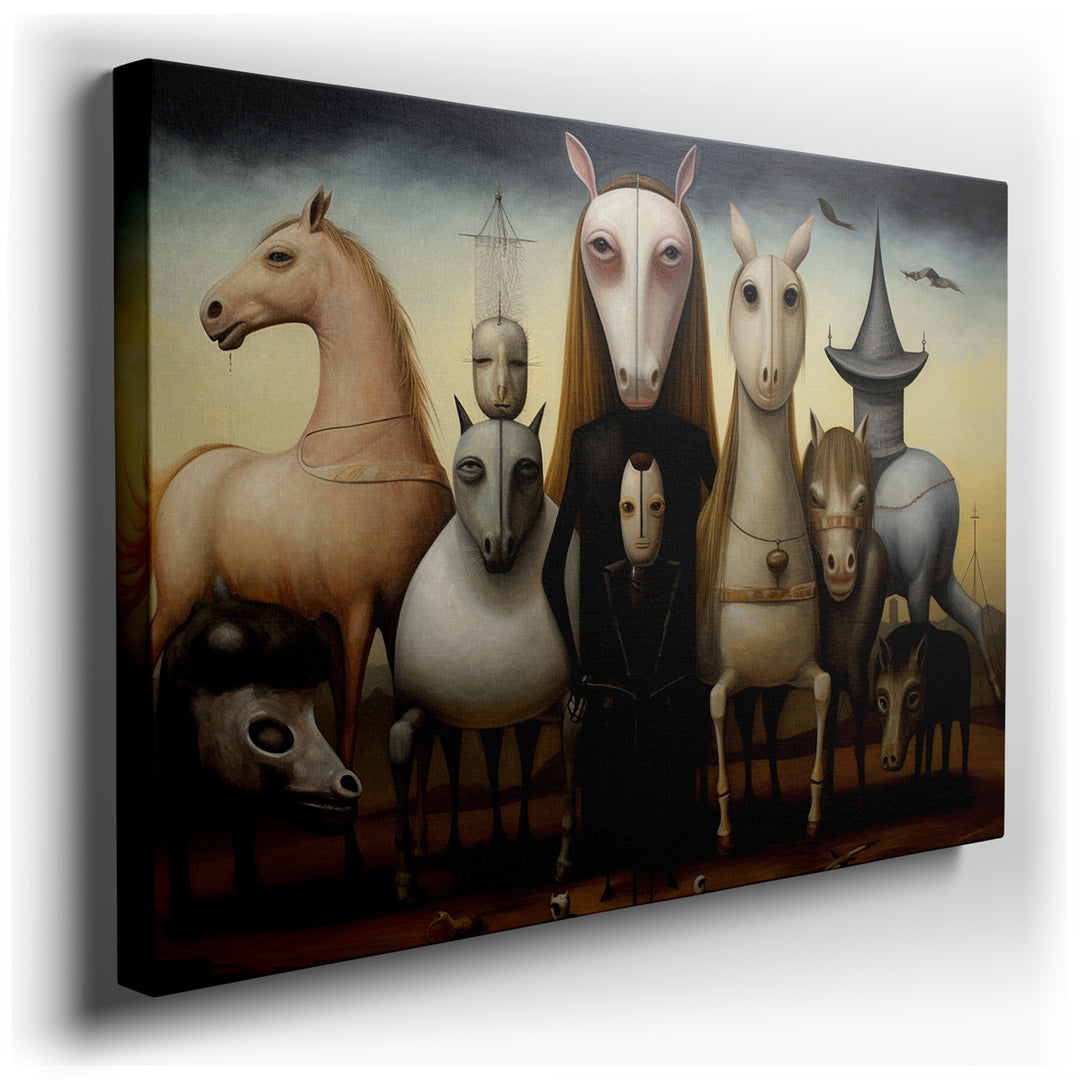 canvas print on wrapped canvas for wall decor – This captivating surrealist wall art is a profound exploration of the boundary between the real and the imaginary, maste...