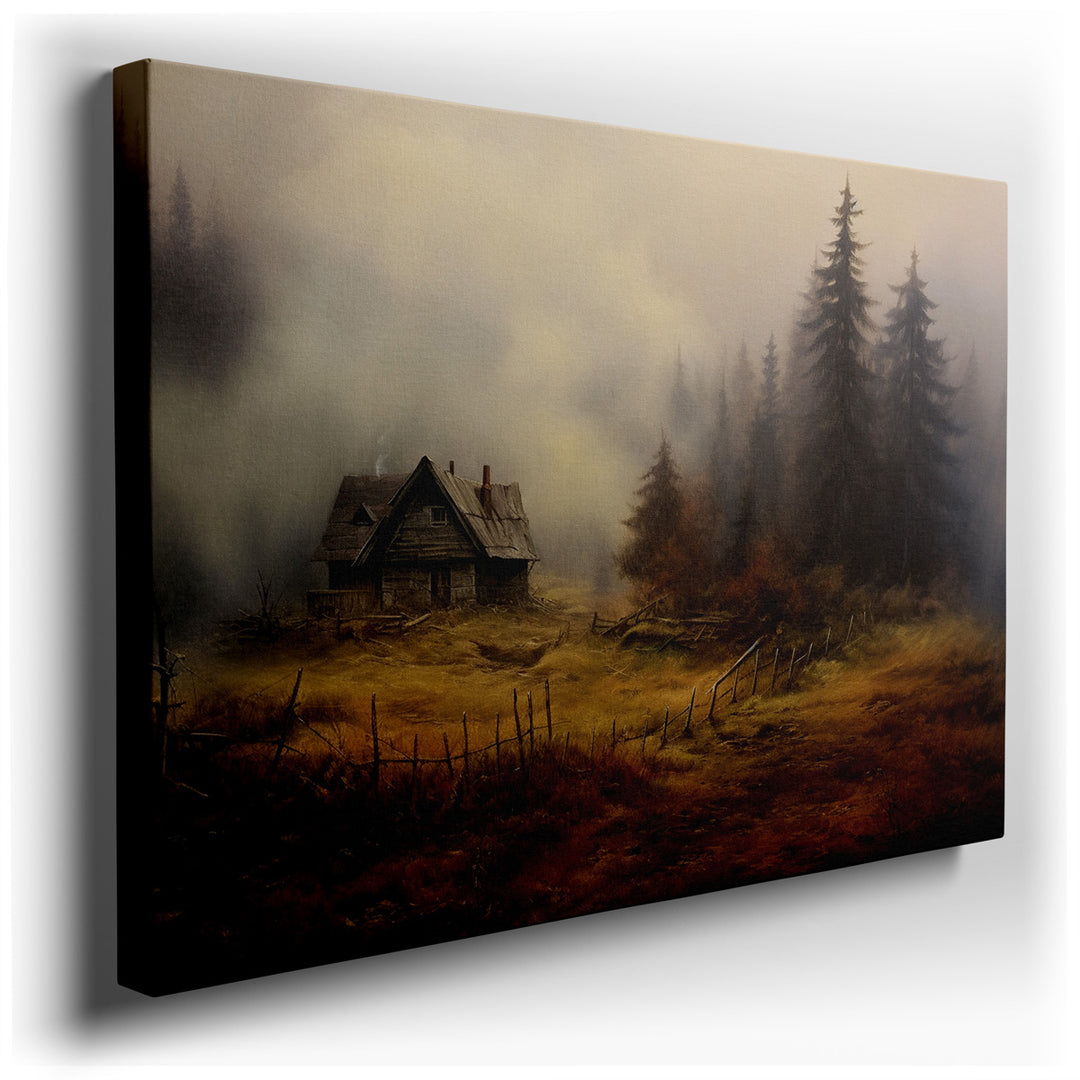 canvas print on wrapped canvas for wall decor – The wall art captures a hauntingly beautiful scene that seems to transport viewers to a different realm, one where time...