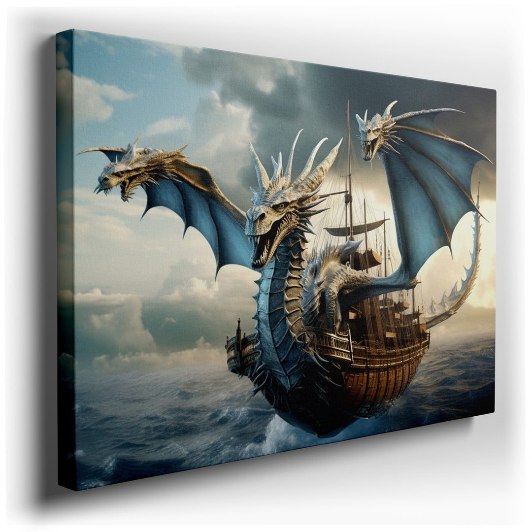 canvas print on wrapped canvas for wall decor – Imagine a wall art that captures the essence of both mythical grandeur and the adventurous spirit of maritime voyages. T...