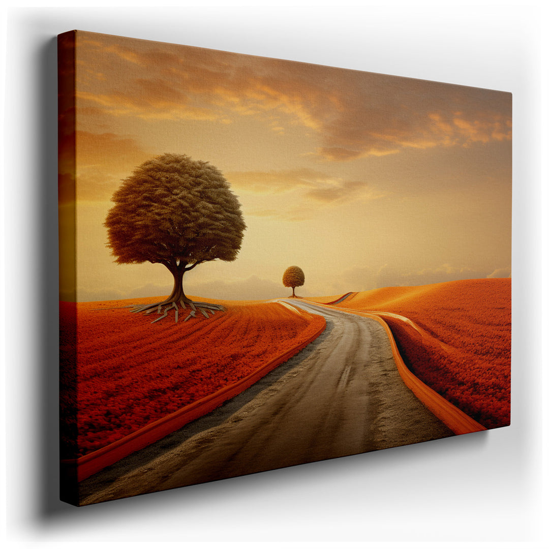 canvas print on wrapped canvas for wall decor – This enchanting wall art captures a serene and picturesque landscape that is both calming and thought-provoking. The foc...