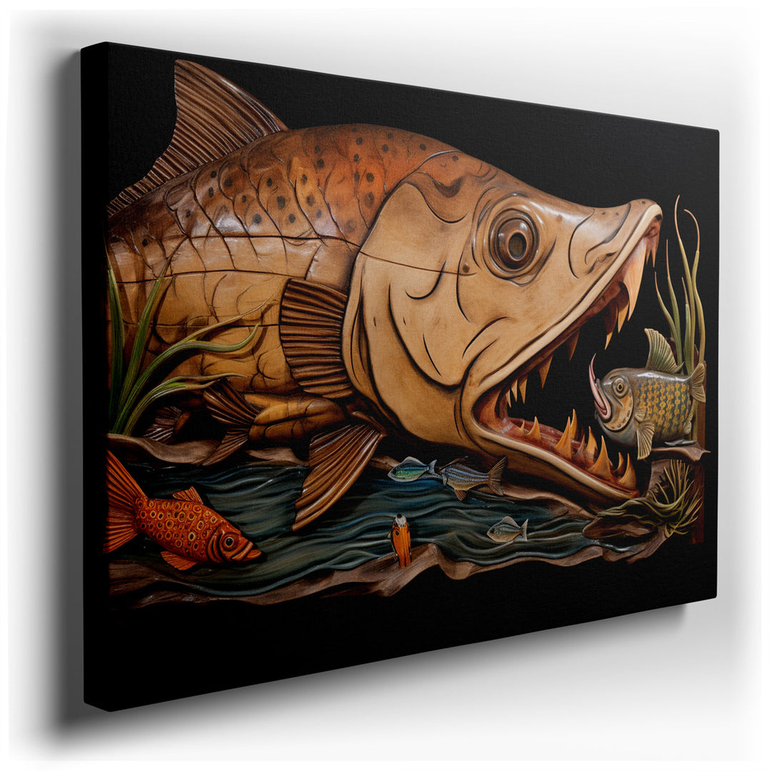 canvas print on wrapped canvas for wall decor – This captivating wall art is a masterful representation of marine life, meticulously crafted to bring the vibrancy and m...