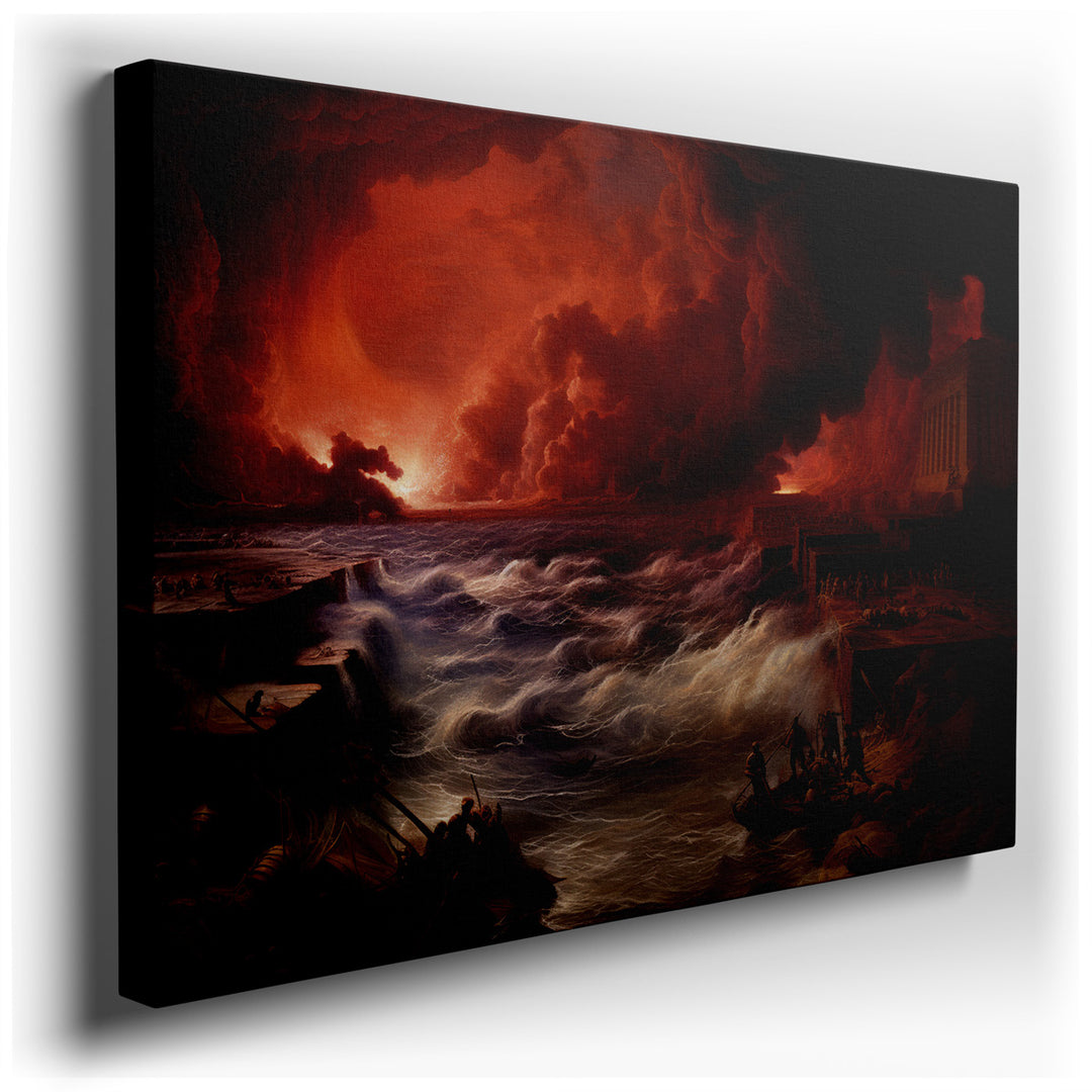 canvas print on wrapped canvas for wall decor – This wall art, a vivid and evocative portrayal of nature's dual forces in conflict, captures a moment of intense drama a...
