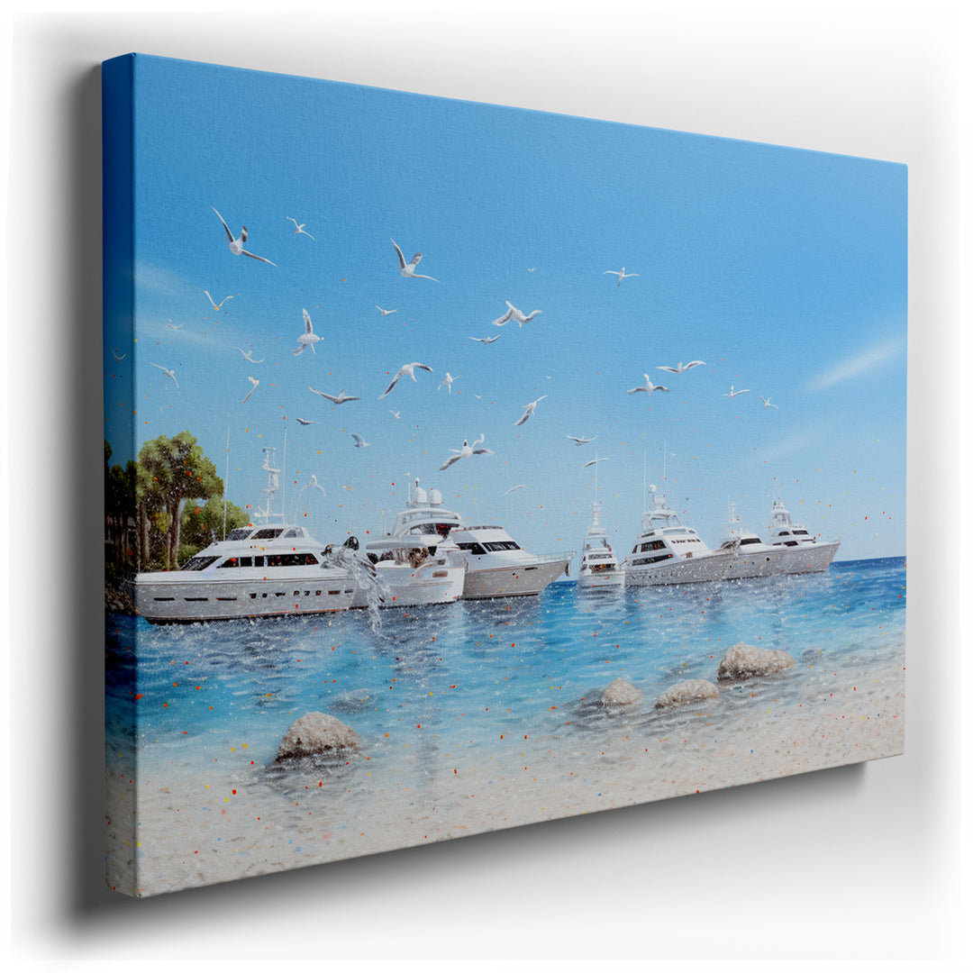 canvas print on wrapped canvas for wall decor – This wall art is a captivating portrayal of opulence and serenity, masterfully capturing the essence of a luxurious seas...